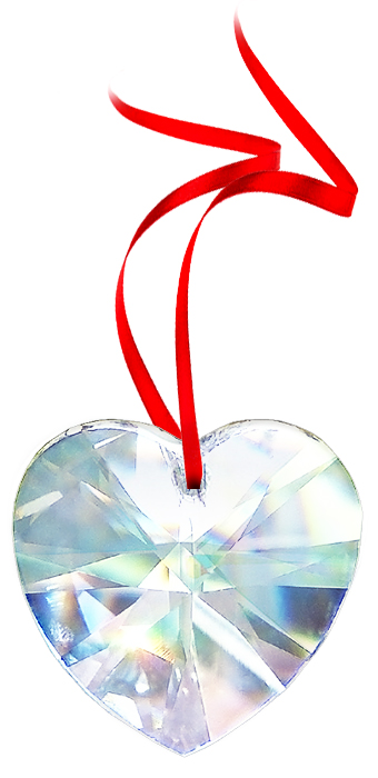 FREE GIFT 30% Lead CRYSTAL Heart PRISM 40mm